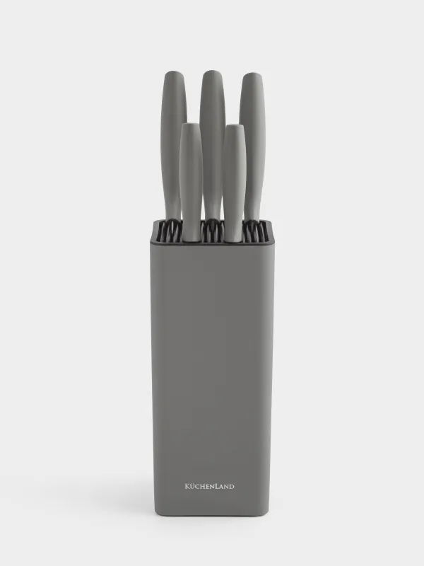 Набор ножей, 5 предметов, в подставке, Grey steel, image-5