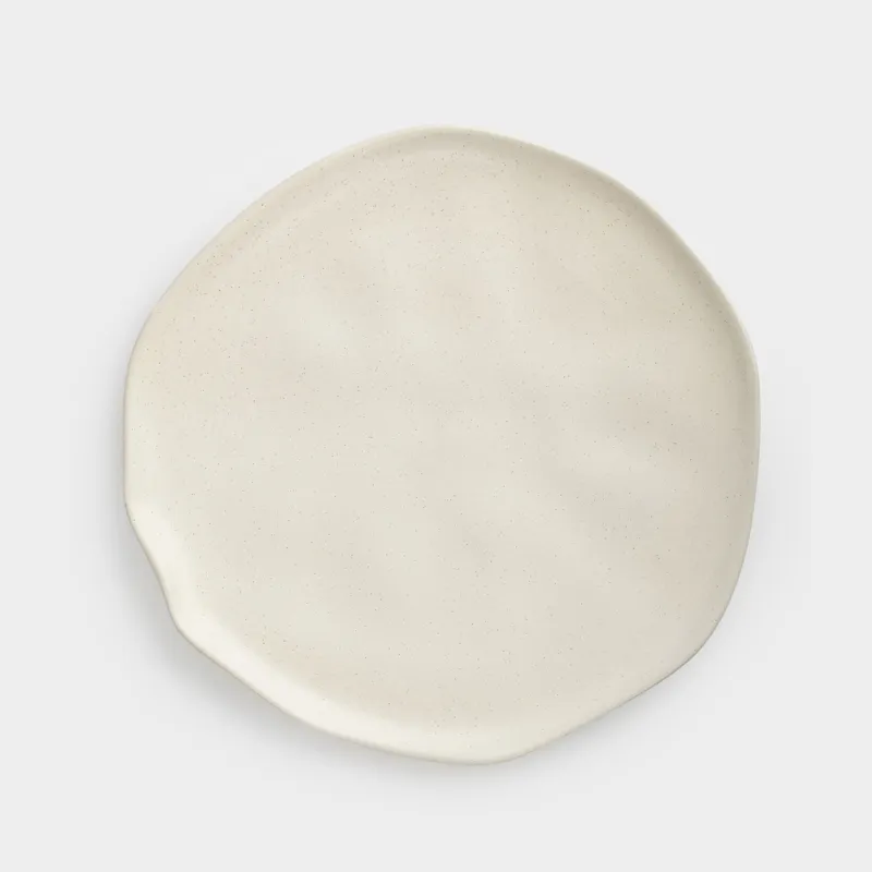 Тарелка обеденная, 27 см, Мятый эффект, Crumple creme