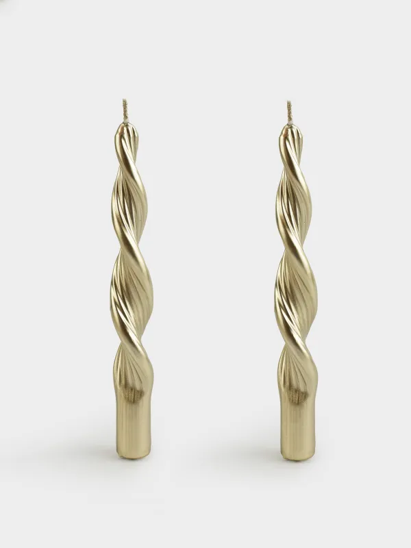 Свеча, 2 шт, 20 см, тонкая, Спираль, Spiral shape, image-0