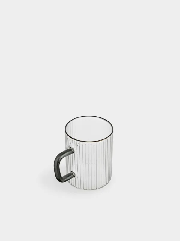 Саптыаяқ, 420 мл, шыны Р, қара тұтқа, Joy in simplicity, Ribby font, image-2