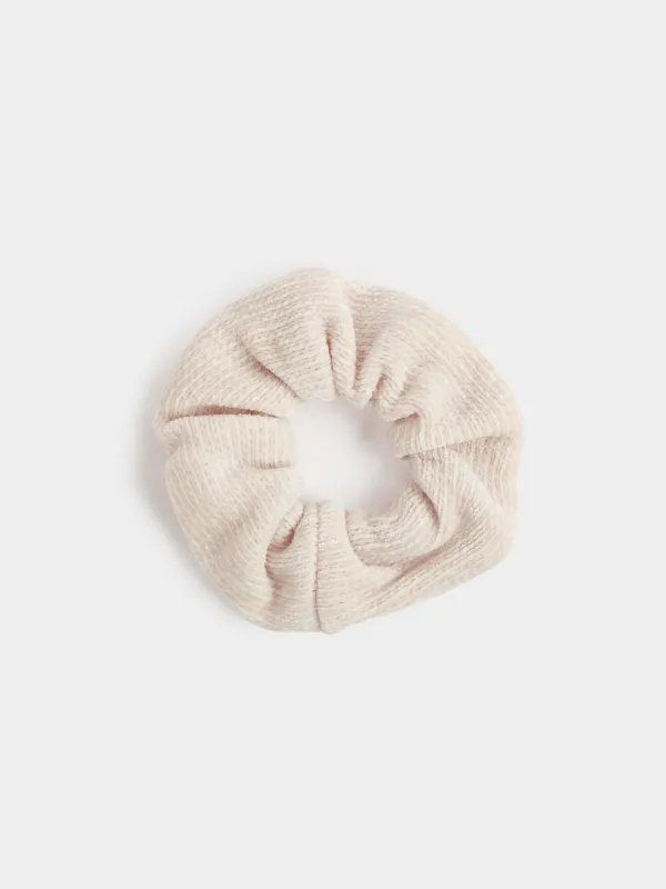 Шашқа арналған резеңке. 4 см, барқыт, сарғылт, Hair velvet, image-0