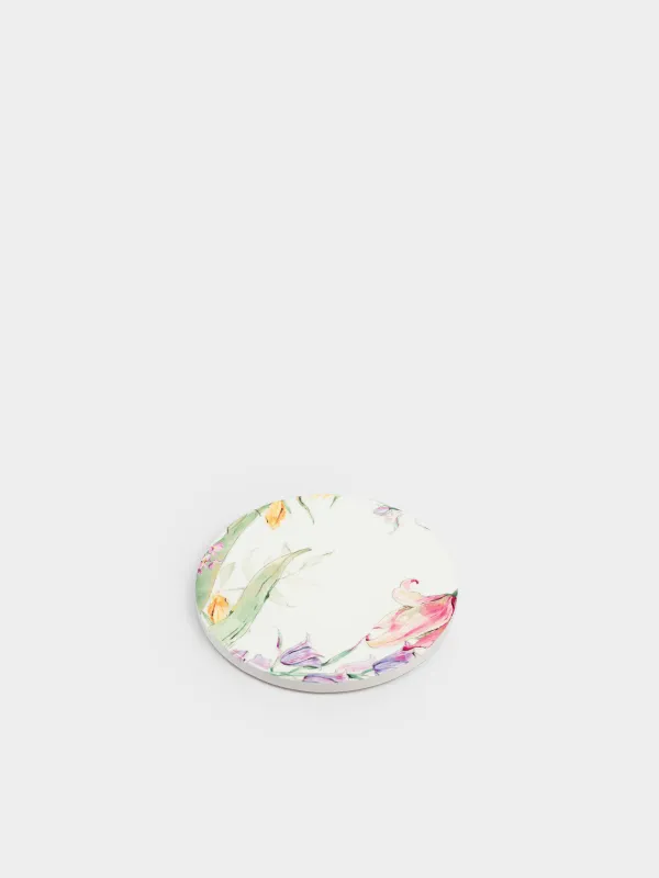 Саптыаяқ тұғыры, 11 см, дөңгелек, керамика/тығын, ақ, Гүлдер, Night flower, image-1