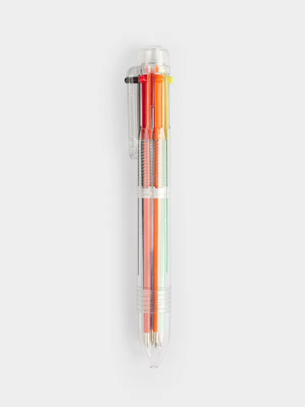 Шарикті қалам, көп түсті, 14 см, 6 түсті, пластик, Draw, image-1