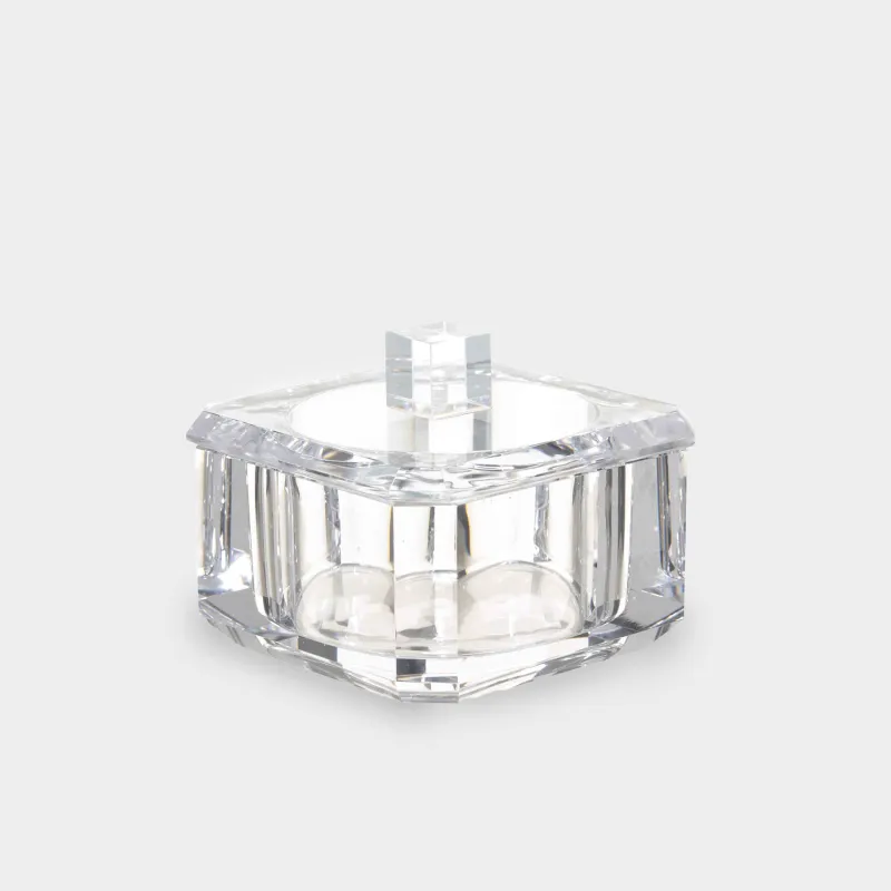 Шкатулка для ванной, 10х10 см, стекло, квадратная, Грани, Shower Crystal Glance