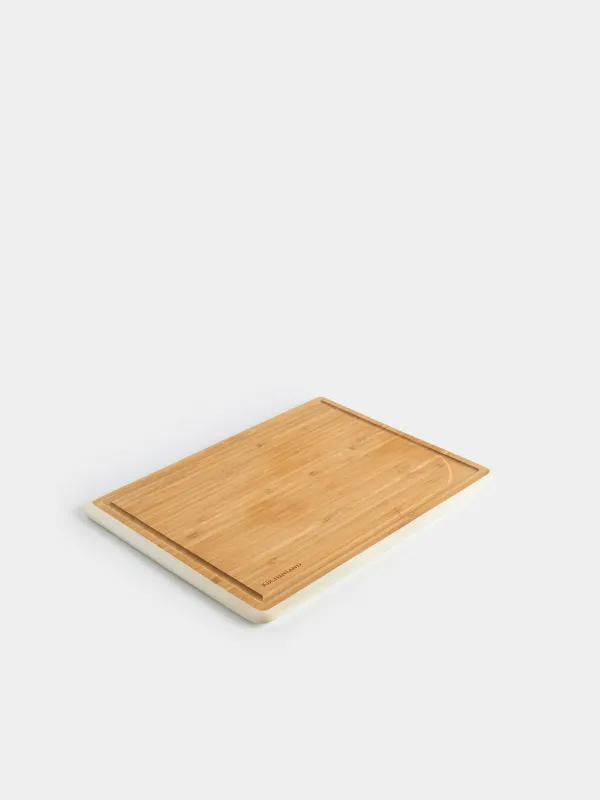 у тақтасы, 38x28 см, бамбук, тікбұрышты, сүт түсті жиек, Bamboo, image-4