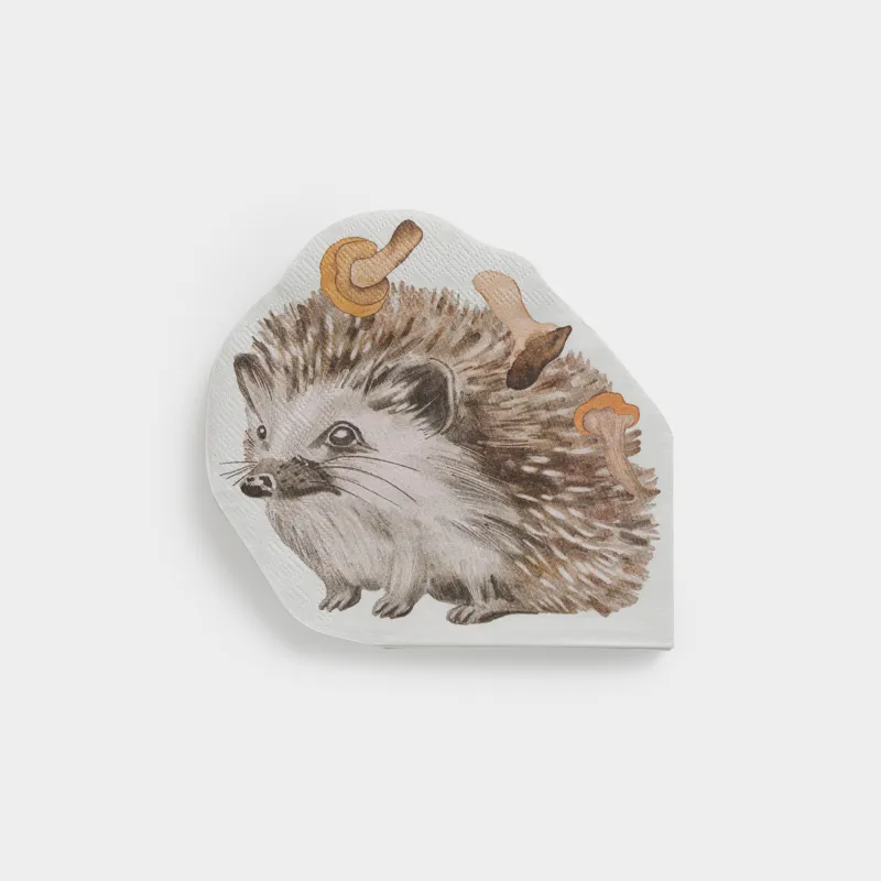 Қағаз майлықтар, 33х31 см, 20 дана, пішінді, ақ, Кірпі, Forest hedgehog