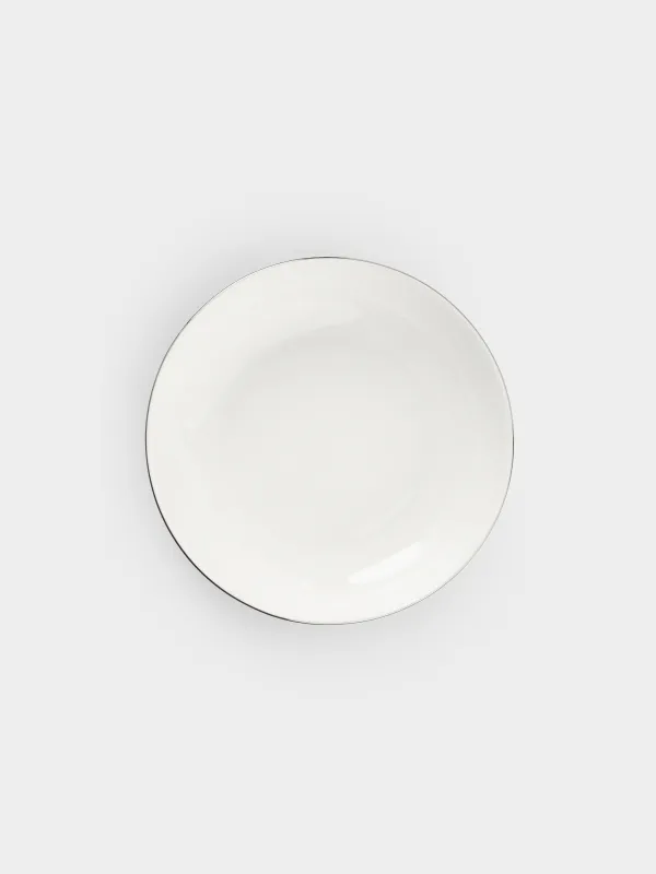 Сорпа табақшасы, 20х5 см, 2 дана, Фарфор F, ақ, идеалды күміс, image-2