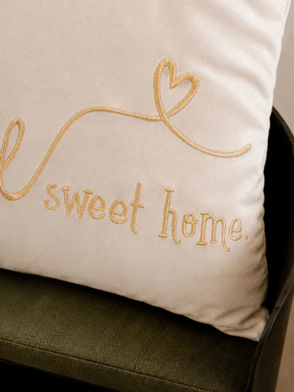 Сәндік жастық, 45х45, барқыт, сұр-қоңыр, Sweet home, Scroll, image-3