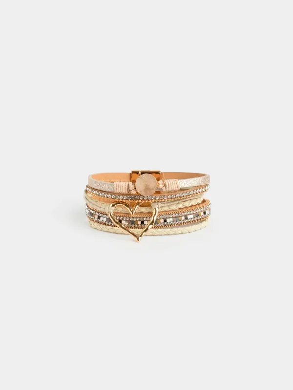 Білезік, 20 см, көп деңгейлі, полиэстер/металл, Jewelry heart, image-0