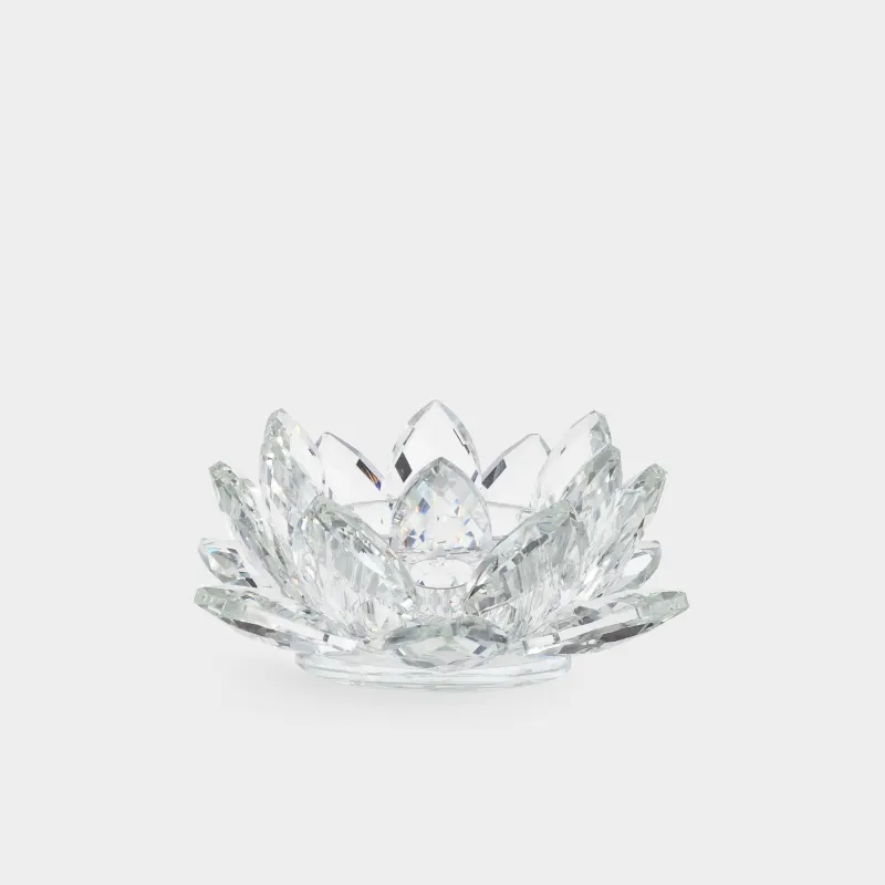 Шам ұстағыш, 11 см, шай шамына арналған, шыны, Гүл, Crystal flower