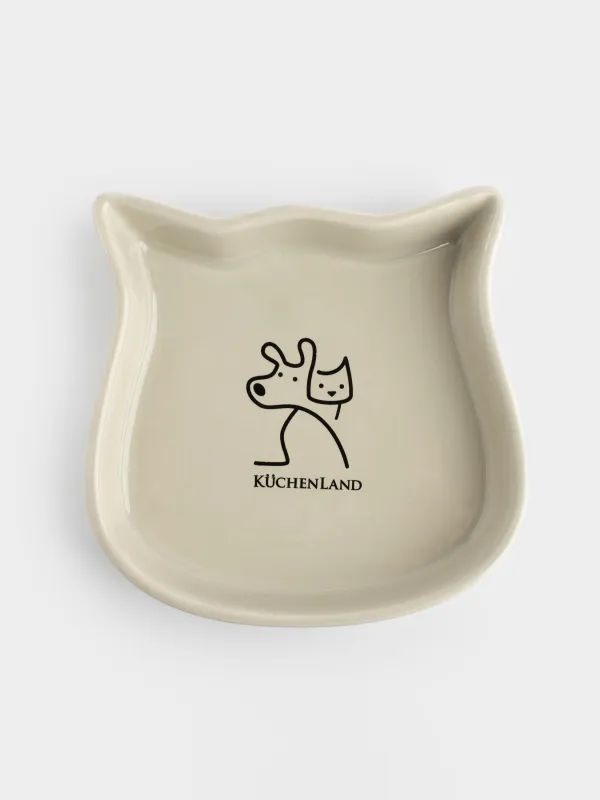 Жануарларға арналған тостаған, 15х14 см, 250 мл, керамика, сұр, Мысық, Whiskers, image-0