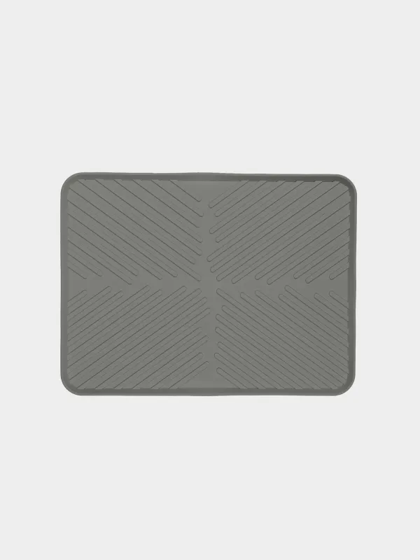 Ыдыс кептіруге арналған төсеніш, 40x30 см, резеңке, сұр, Assist, image-0