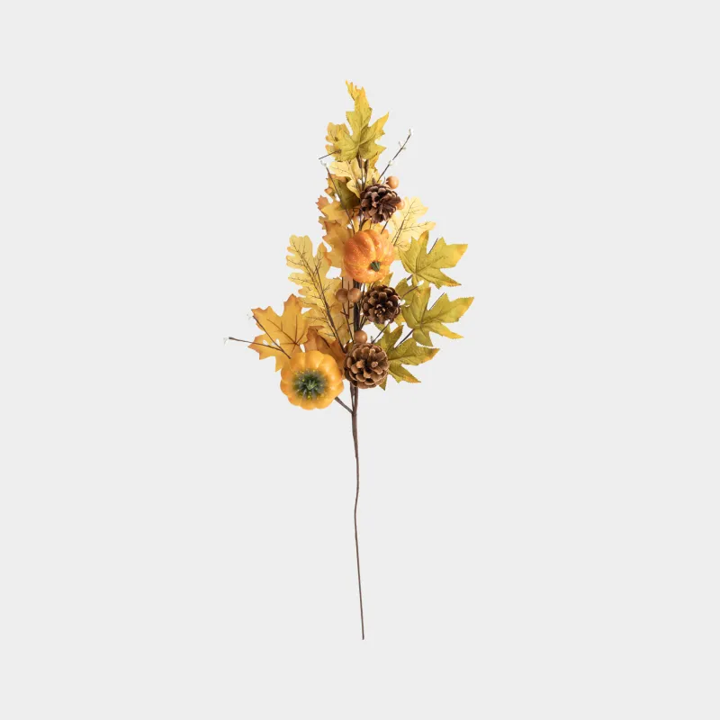 Ветка декоративная, 71 см, Тыквы и шишки, Forest symphony decor
