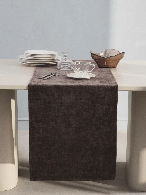 Үстел төсеніші, 40х160 см, барқыт, қоңыр, Velvet, image-2