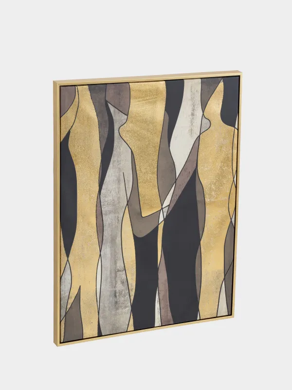 Жақтаудағы сурет, 78х103 см, кенеп, алтын қоңыр, Абстракция, Abstract, image-1