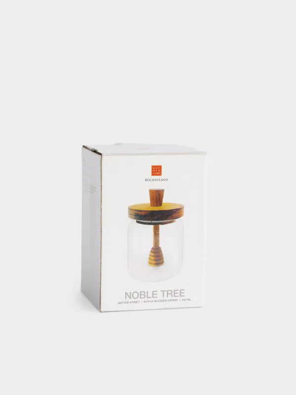 Банка для меда, 400 мл, с ложкой, стекло Б/дерево, Noble tree, image-4