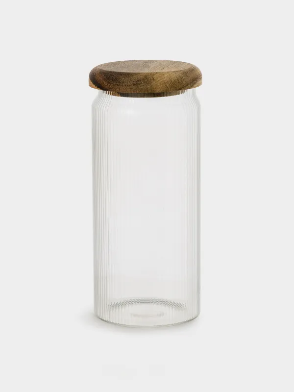 Банка для сыпучих продуктов, 1 л, Ribby wood, image-0