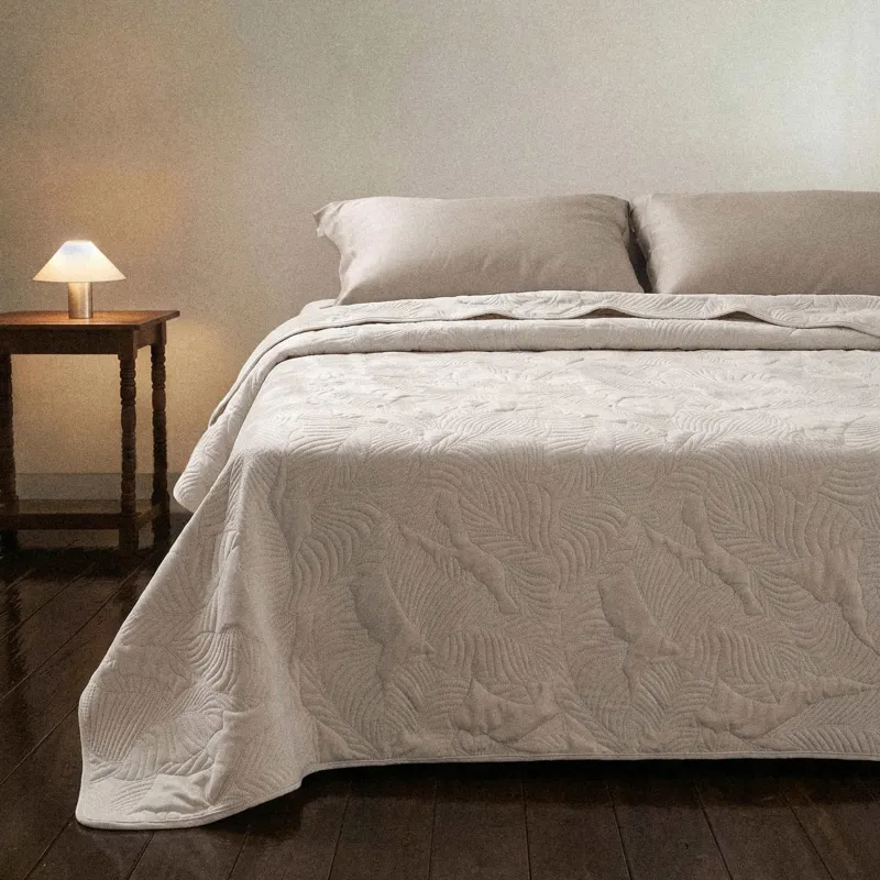 Покрывало, 220х240 см, стеганое, Листья, Stitch velvet