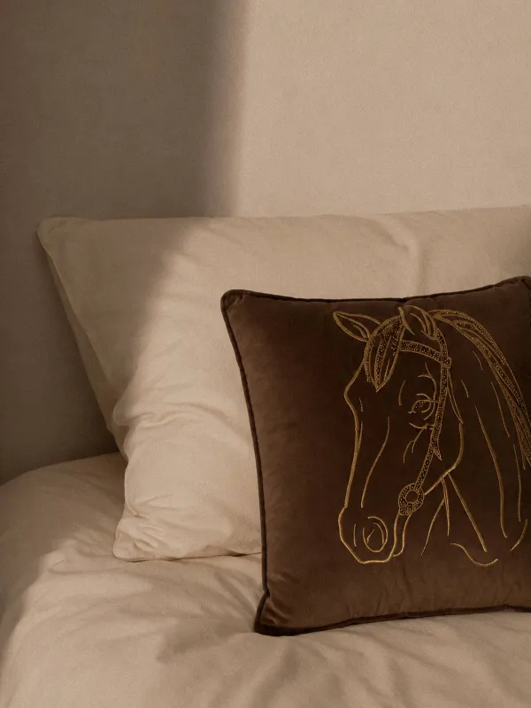Подушка декоративная, 45х45 см, с бисером, Лошадь, Horse, image-2