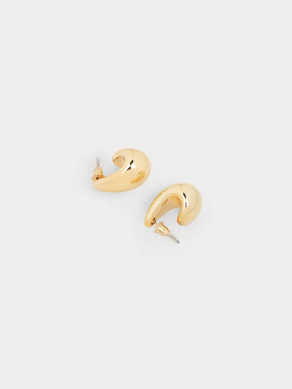 Пусет сырғалары, 2,5 см, 2 дана, CCB пластик, алтын түстес, Тамшылар, Jewelry, image-2