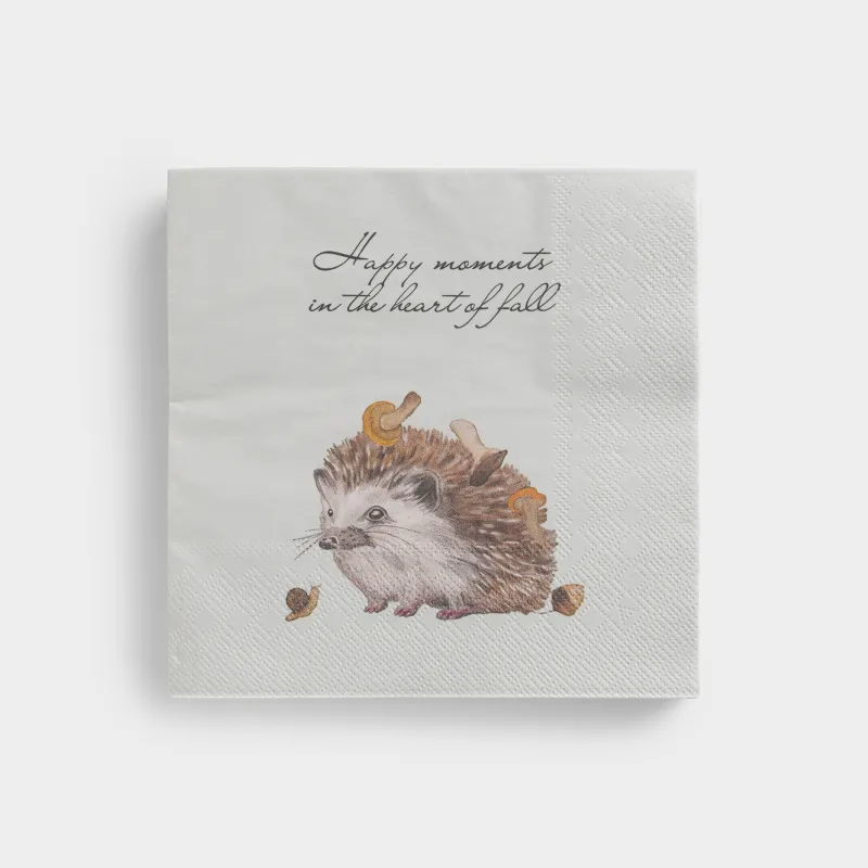 Қағаз майлықтар, 33х33 см, 20 дана, шаршы, сүт түстес, Кірпі, Forest hedgehog