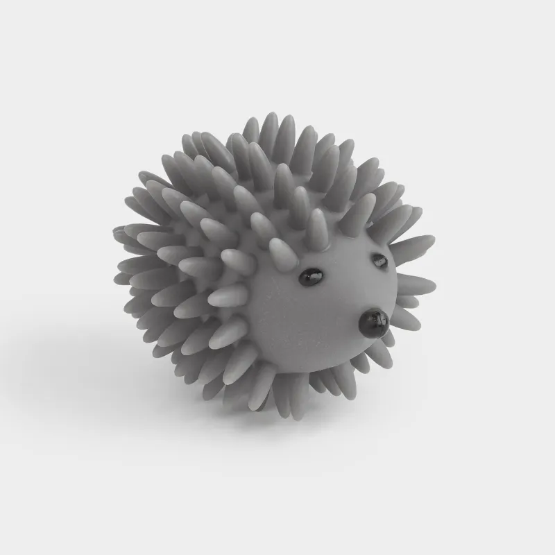 Жууға арналған шар, 9 см, ПВХ, сұр, кірпі, Washing ball