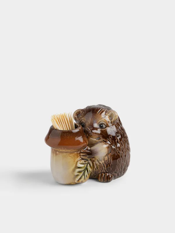 Подставка для зубочисток, коричневая, Hedgehog, image-3