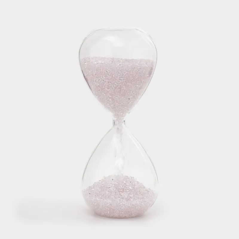 Құм сағаты, 20 см, 15 секунд, ішінде кристалдары бар, шыны, Sand time, image-0