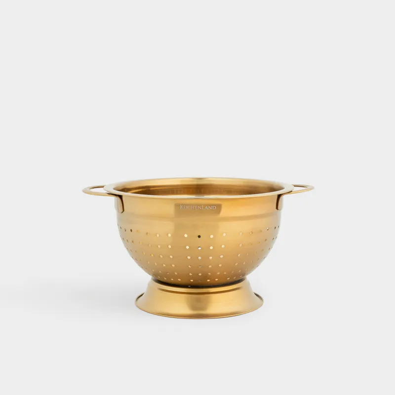 Дуршлаг, 18 см, екі тұтқасы бар, болат, алтын түстес, Classic gold