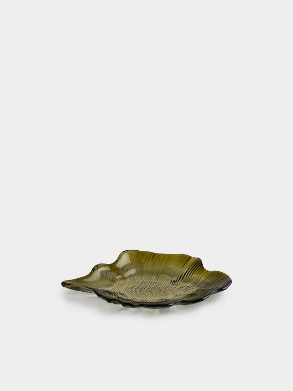 Ыдыс, 28х16х4 см, шыны, жасыл, Жапырақ, Leaves, image-4