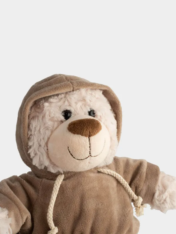 Игрушка, 35 см, мягкая, полиэстер, молочная, Медведь в худи, Bear, image-3