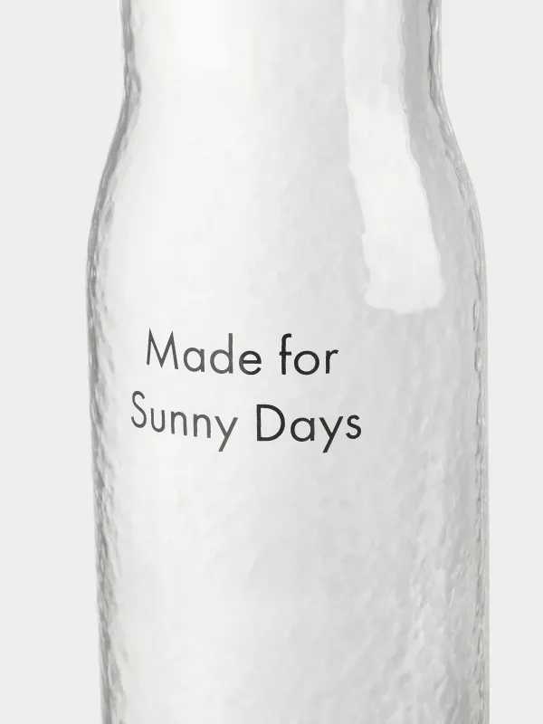 Сусындарға арналған бөтелке, 1л, шыны Б/тығын, Made for sunny days, Ripply font, image-1