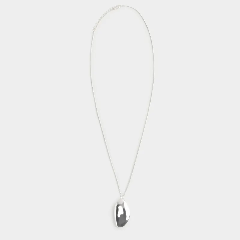 Цепочка, 80 см, с подвеской, металл, серебристая, Кулон, Jewelry