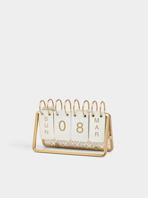 Үстел күнтізбесі, 18х13 см, сақиналы, металл, алтын, Twist gold, image-2