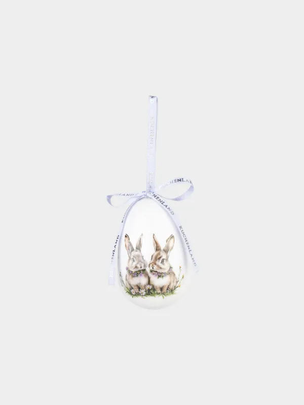 Подвеска, пасхальное яйцо, 8 см, пенопласт, Кролики, Easter, image-0