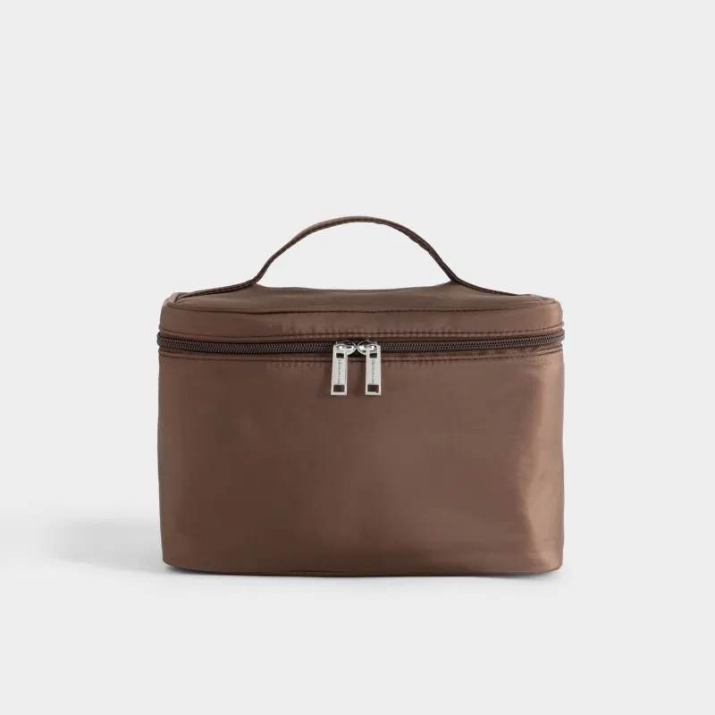 Косметикалық сөмке, 23х14 см, тұтқасы бар, полиэстер, қоңыр, Travel color