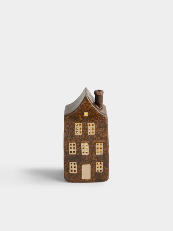 Статуэтка с подсветкой, 16 см, фарфор P, коричневая, Дом, House shape, image-0
