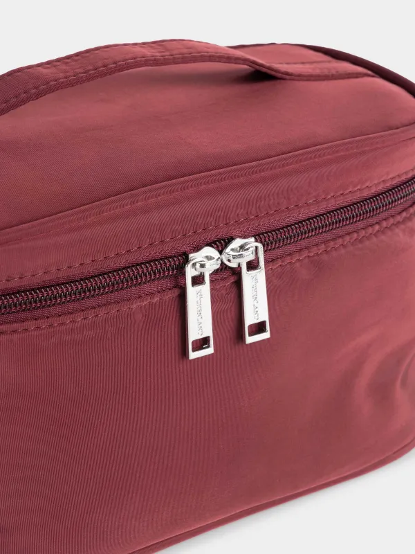 Косметикалық сөмке, 21х12 см, тұтқасы бар, полиэстер, қою қызыл, Travel color, image-2