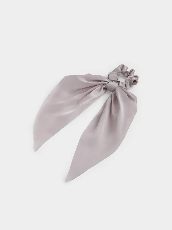 Шашқа арналған резеңке, 25 см, бауы бар, сәтен, сұр, Silk, image-3