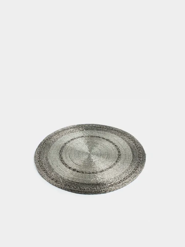 Аспаптарға арналған майлық, 36 см, моншақ, дөңгелек, қою сұр, Circle beads, image-1