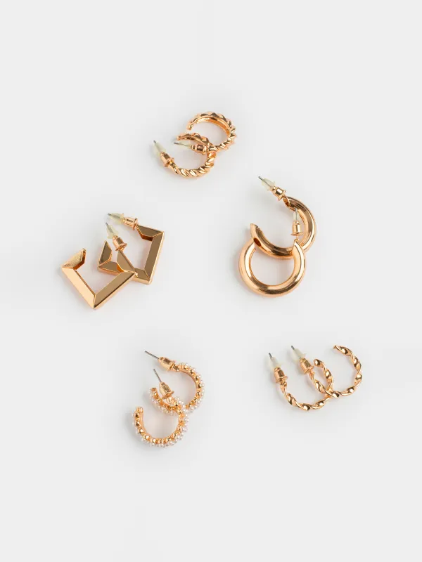 Пусет сырғалары, 1,5 см, 10 дана, металл, алтын түстес, Jewelry, image-0