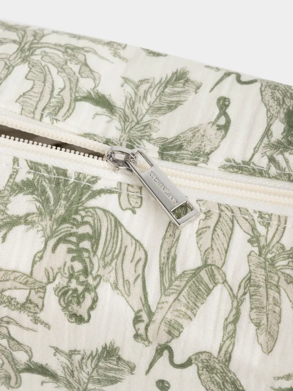 Косметикалық сөмке, 22х15 см, муслин, жасыл, Jungle, Muslin print, image-3