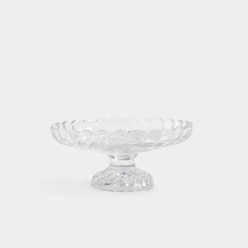 Ыдыс, аяқты, 15х7см, дөңгелек, шыны, Clear pattern