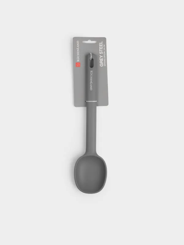 Ложка сервировочная, 28 см, силикон, серая, Grey steel, image-5