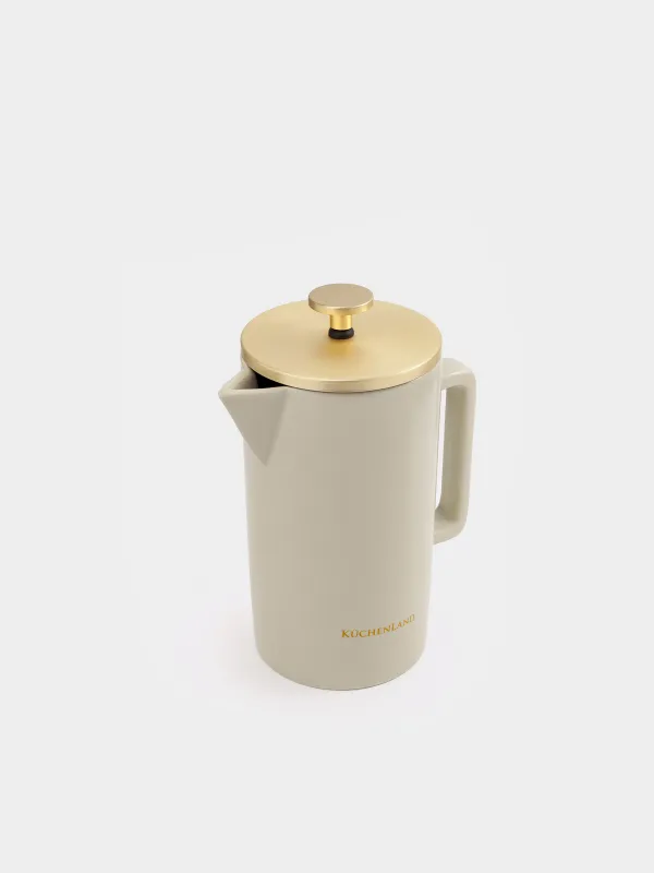 Френч-пресс, 700 мл, керамика/болат, сарғыш-алтын, Latte, image-1