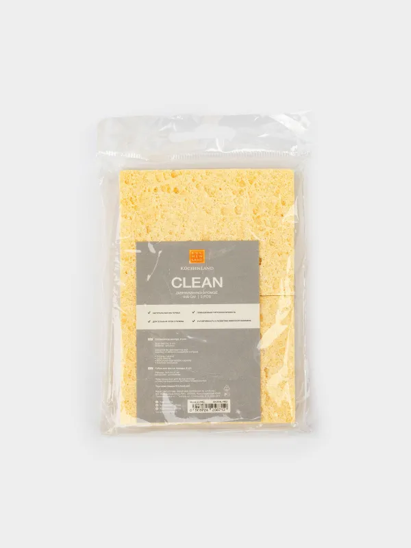 Ыдыс жууға арналған Губка, 9х6 см, 2 дана целлюлоза, Clean, image-6