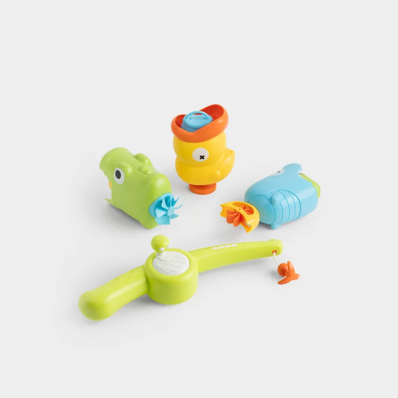 Ойын жиынтығы, 4 зат, пластик, түрлі-түсті, Балық аулау, Aquatic animals