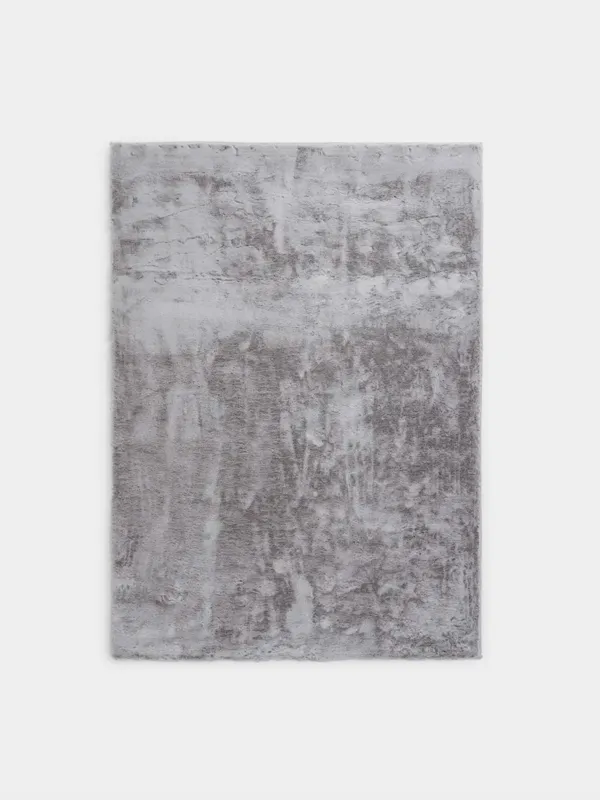 Кілем, 150х210 см, жасанды тері, ашық сұр, Monotone, image-0