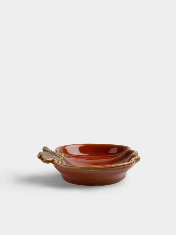 Блюдо, 17х15х5 см, керамика K, оранжевое, Тыква с листом, Autumn gourds, image-2