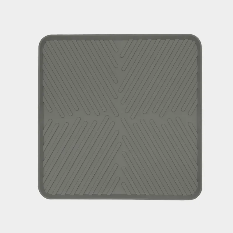 Ыдыс кептіргіш төсеніш, 30x30 см, резеңке, сұр, Assist